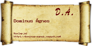 Dominus Ágnes névjegykártya