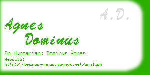 agnes dominus business card